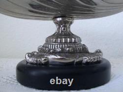 Vintage John Richard Shell Dish Compote Silver Plated Black Marble Base JRA-6879