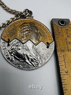 Vintage Kenneth J Lane Gold and Silver plated Coin necklace Runway RARE