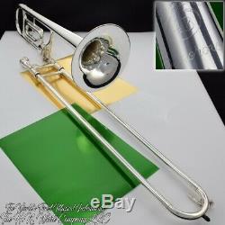 Vintage King 4B Sonorous Symphony F Attachment Trombone Original Silver Plate