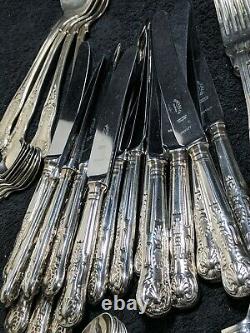 Vintage Kings Pattern Silver Plated Cutlery -8 Setting
