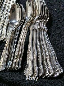 Vintage Kings Pattern Silver Plated Cutlery -8 Setting