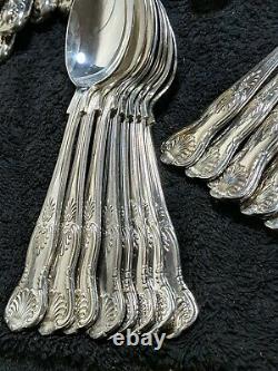 Vintage Kings Pattern Silver Plated Cutlery -8 Setting