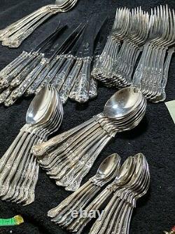 Vintage Kings Pattern Silver Plated Cutlery -8 Setting