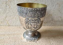 Vintage Large Silver Plate and Gilt Chalice Goblet Corbell & Company 1946-51