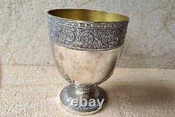 Vintage Large Silver Plate and Gilt Chalice Goblet Corbell & Company 1946-51