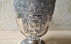 Vintage Large Silver Plate and Gilt Chalice Goblet Corbell & Company 1946-51
