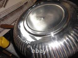 Vintage Large Silver Plated Chafing Pan + Paw Feet Stand Burner LID & Glass Dish