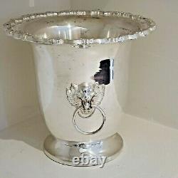 Vintage Leonard Silverplate Champagne/wine Bucket With Lion Head Handles