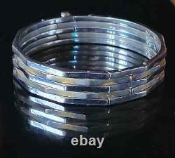 Vintage Machine Age Bracelet Tank Tracks Chrome Over Brass Pin Closure Art Deco