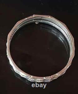 Vintage Machine Age Bracelet Tank Tracks Chrome Over Brass Pin Closure Art Deco