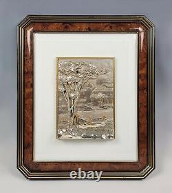 Vintage Marcello Giorgio Silver Plated Framed Sculpture