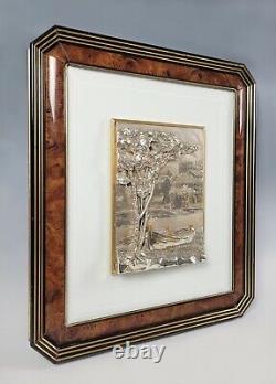 Vintage Marcello Giorgio Silver Plated Framed Sculpture