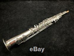 Vintage Martin Handcraft Original Silver Satin Soprano Saxophone, Serial #76998
