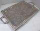 Vintage Metal Engraved Serving Tray with Handles, of Eastern Origin