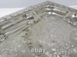 Vintage Metal Engraved Serving Tray with Handles, of Eastern Origin