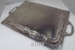 Vintage Metal Engraved Serving Tray with Handles, of Eastern Origin