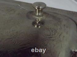 Vintage Metal Engraved Serving Tray with Handles, of Eastern Origin