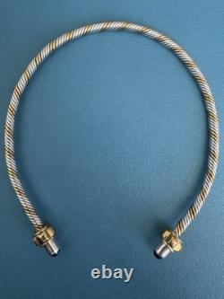 Vintage Mexico. 925 Sterling Silver & 14k Gold Plated Cable Necklace Bracelet