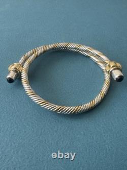 Vintage Mexico. 925 Sterling Silver & 14k Gold Plated Cable Necklace Bracelet