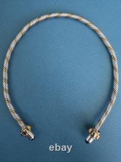 Vintage Mexico. 925 Sterling Silver & 14k Gold Plated Cable Necklace Bracelet