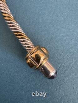 Vintage Mexico. 925 Sterling Silver & 14k Gold Plated Cable Necklace Bracelet