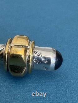 Vintage Mexico. 925 Sterling Silver & 14k Gold Plated Cable Necklace Bracelet