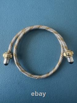 Vintage Mexico. 925 Sterling Silver & 14k Gold Plated Cable Necklace Bracelet