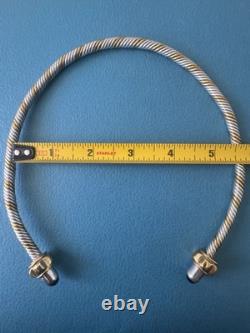 Vintage Mexico. 925 Sterling Silver & 14k Gold Plated Cable Necklace Bracelet
