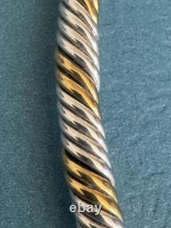 Vintage Mexico. 925 Sterling Silver & 14k Gold Plated Cable Necklace Bracelet