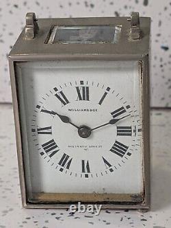 Vintage Miniature Silver Plate Carriage Clock Spares Only Williams & Co London