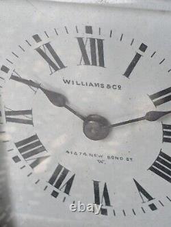 Vintage Miniature Silver Plate Carriage Clock Spares Only Williams & Co London