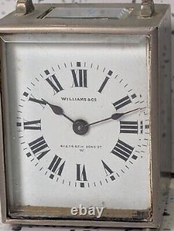Vintage Miniature Silver Plate Carriage Clock Spares Only Williams & Co London