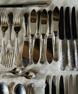 Vintage Mixed Lot Of 70 Pieces Of Sheffield Silver Plated Kings Pattern Cutlery