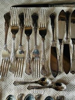 Vintage Mixed Lot Of 70 Pieces Of Sheffield Silver Plated Kings Pattern Cutlery