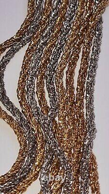 Vintage Necklace Christian Dior 1969 Rope Silver Gold Plated Costume Jewellery