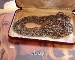 Vintage Necklace Christian Dior 1969 Rope Silver Gold Plated Costume Jewellery