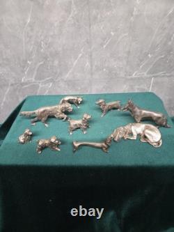 Vintage Old Antique Silver Plated decorative display Dog Breeds
