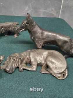 Vintage Old Antique Silver Plated decorative display Dog Breeds