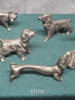 Vintage Old Antique Silver Plated decorative display Dog Breeds