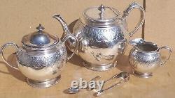 Vintage Old Antique silver EPBM English Tea set on solid silver plated on silver