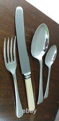 Vintage Old English Cutlery Set Sheffield Silver Plated Fitted Oak Box 1930s