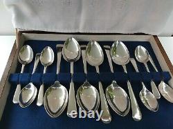 Vintage Old English Cutlery Set Sheffield Silver Plated Fitted Oak Box 1930s