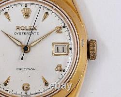Vintage Original Rolex Gold Plated Oysterdate Precision 6494 with Roulette Date