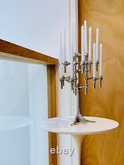 Vintage Original Stoff Nagel Candelabra, Base, Eight Triple Holders & Candles