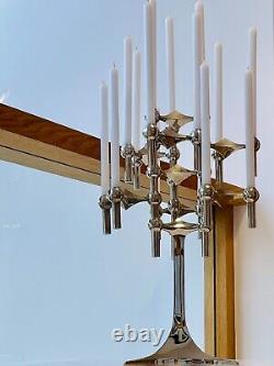 Vintage Original Stoff Nagel Candelabra, Base, Eight Triple Holders & Candles