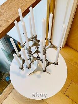 Vintage Original Stoff Nagel Candelabra, Base, Eight Triple Holders & Candles