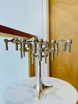 Vintage Original Stoff Nagel Candelabra, Base, Eight Triple Holders & Candles