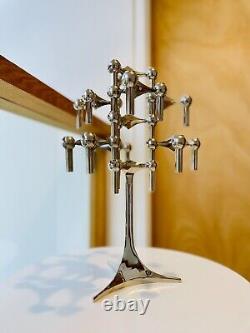 Vintage Original Stoff Nagel Candelabra, Base, Eight Triple Holders & Candles