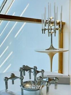 Vintage Original Stoff Nagel Candelabra, Base, Eight Triple Holders & Candles
