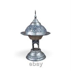 Vintage Ottoman/Turkish Revival Large Hammered Silver Incense Burner Centerpiece